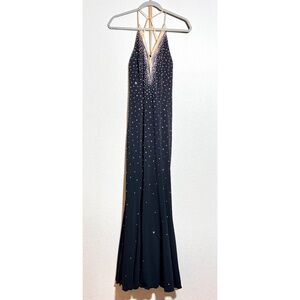 Jovani Black Rhinestone-Embellished Evening Gown Dress SIZE 2